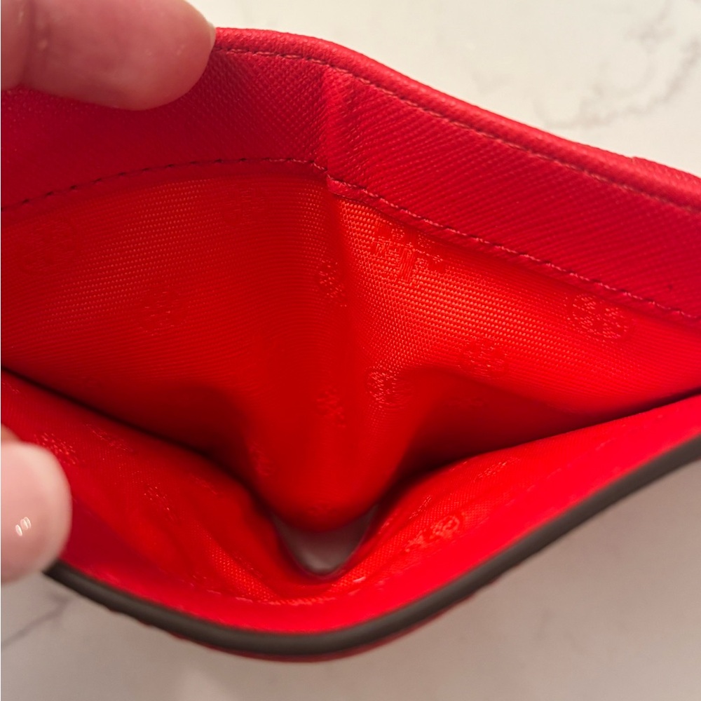 Tory Burch Vibrant Red Wallet with Gold Accent - Picture 5 of 8